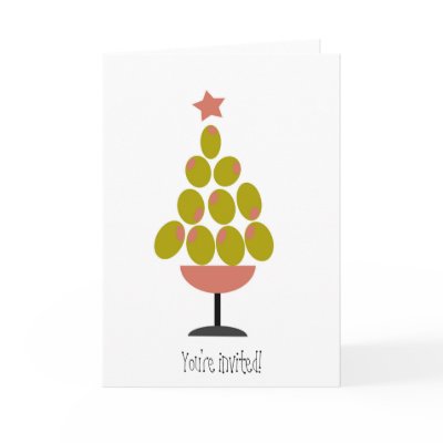 Holiday 'CHEERS!' Olive Tree design Greeting Cards by eyecontact