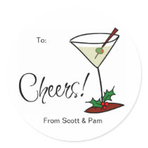 Holiday "Cheers!" stickers