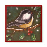 HOLIDAY CHICKADEE BIRD 2 Magnet