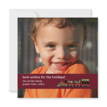 Holiday Choo-Choo Train Photo Card Personalized Invite