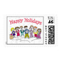 Holiday Christmas Carolers Stamp stamp