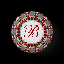 Holiday + Christmas Celebration Monogram Button buttons