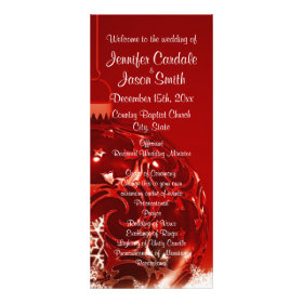 Holiday Christmas Ornament Red Wedding Programs Customized Rack Card