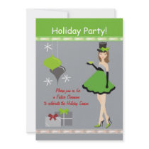 Holiday Christmas Party Girl Invitation