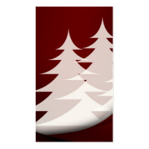 Holiday Christmas Tree Abstract Design Red White Business Card