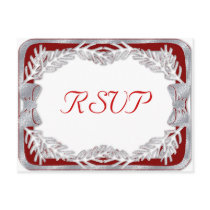 Holiday Christmas Wedding RSVP Postcard