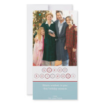 Holiday Circle Banner - Blue Personalized Photo Card