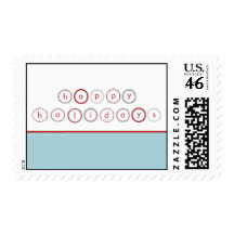 Holiday Circle Banner - Blue Stamps