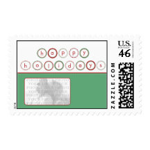 Holiday Circle Banner - Green & Red Stamp
