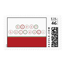 Holiday Circle Banner - Red & Green Stamps