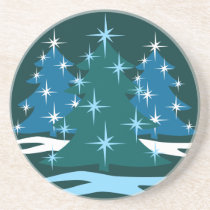 Holiday Coaster Blue Festive Christmas Tree Gift coasters