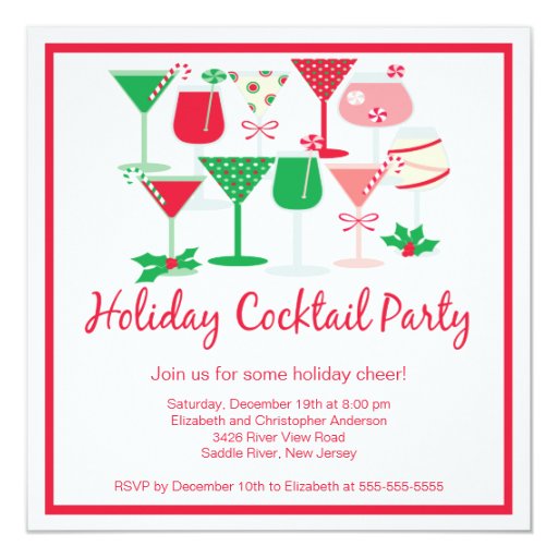 holiday cocktail christmas party invitation zazzle holiday cocktail christmas party invitation zazzle