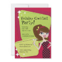 Holiday Cocktail Party Retro Woman with Martini Invites