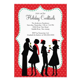 Holiday Cocktails Christmas Party Invitation