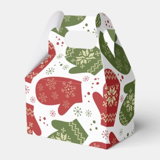 Holiday Colored Mittens Gable Favor Box