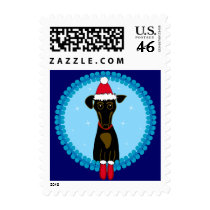 Holiday Dachshund postage by totallypainted Holiday Dachshund postage