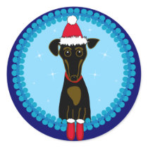 Holiday Dachshund stickers by totallypainted Holiday Dachshund stickers