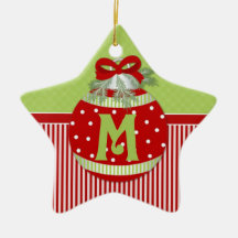 HOLIDAY DECORATION INITIAL M CHRISTMAS ORNAMENT
