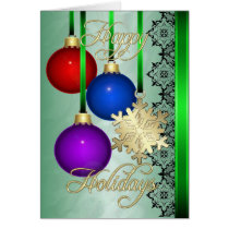 Holiday Decorations Green Foil Gold Card