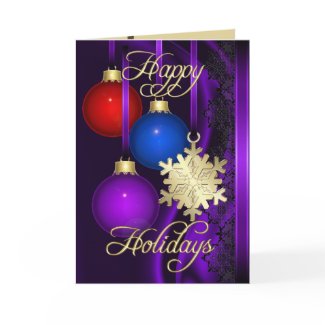Holiday Decorations Purple Silk Gold Card card