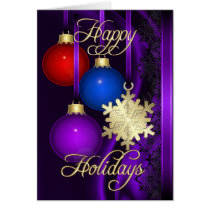 Holiday Decorations Purple Silk Gold Card