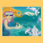 Holiday dip in the ocean postcards