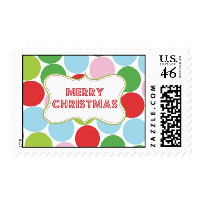 Holiday Dots Merry Christmas Postage by emilygracedesign