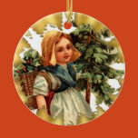personalized, dutch, girl, vintage, ceramic, tree,