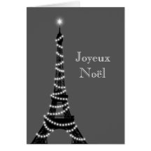 Holiday Eiffel Tower Card gray
