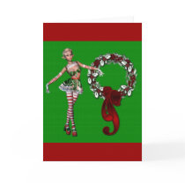Holiday Elf with Wreath cards
