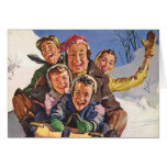Holiday Family Sledding Greeting Cards