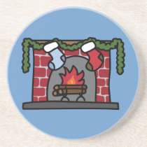 Holiday Fireplace Coaster coasters