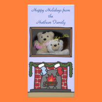 Holiday Fireplace Family Picture Frame Photo Card photo cards