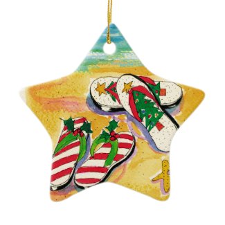 Holiday flip-flops - star ornament