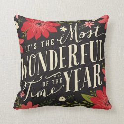 Holiday Floral Throw Pillow