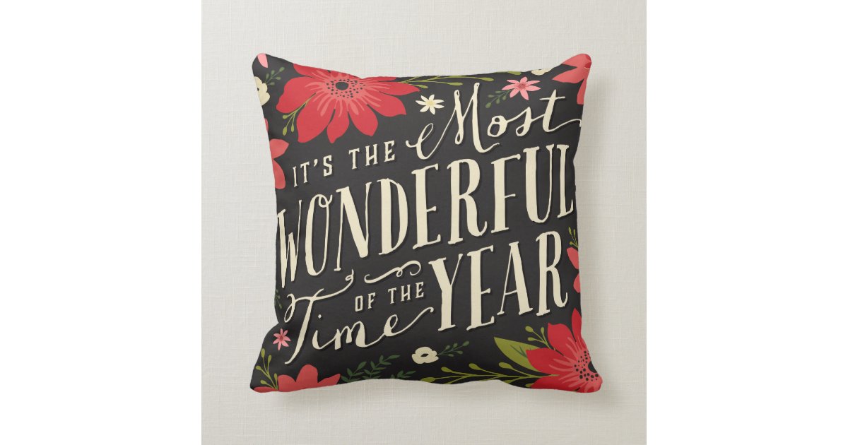 Holiday Floral Throw Pillow Zazzle
