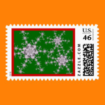Holiday Fractal Snowflakes postage
