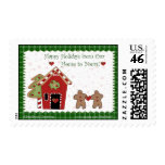Holiday Gingerbread Green Postage