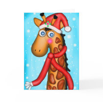 Holiday Giraffe Greeting Card