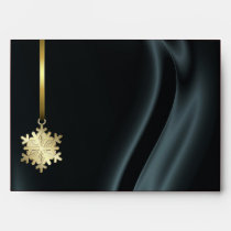 Holiday Gold Snowflake Black 5x7 Envelope