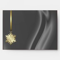 Holiday Gold Snowflake Silver 5x7 Envelope