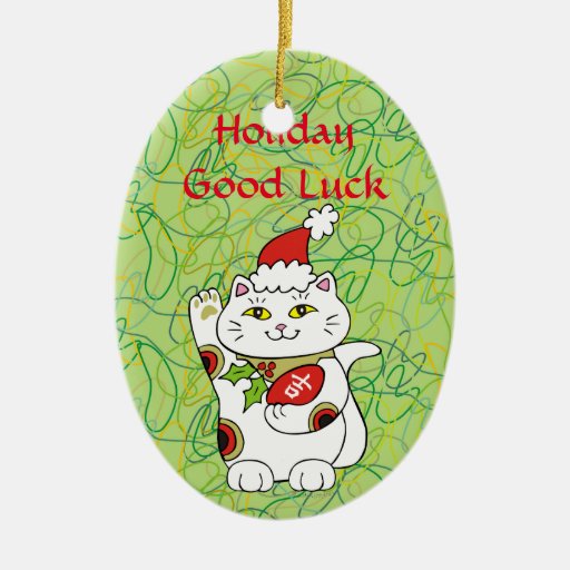 Holiday Good Luck Ceramic Ornament Zazzle