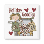 square_magnet - Buy this Christmas gift, featuring a candy cane Christmas angel, standing next to a decorative jar filled with candy canes,  for that special person in your life.: Sizes  Available colors: 0