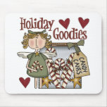 standard_mousepad - Buy this Christmas gift, featuring a candy cane Christmas angel, standing next to a decorative jar filled with candy canes,  for that special person in your life.: Sizes  Available colors: 0