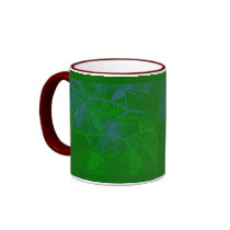 Holiday Green Blue Pine Pattern mugs