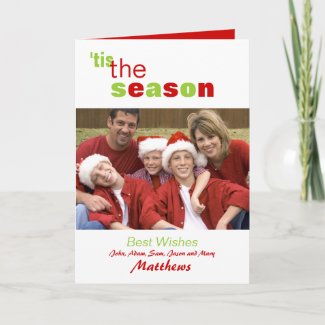 Holiday Greeting Card with Photo and Names card