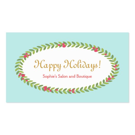 Holiday Greeting Insert Coupon Gift Card Business Card Template (front side)