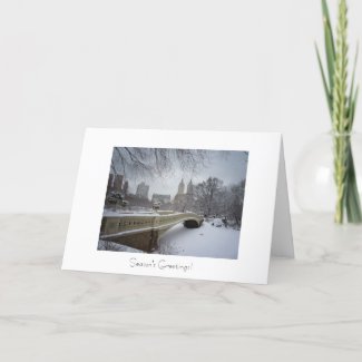 Holiday Greetings - Bow Bridge- Central Park card
