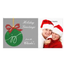 Holiday Greetings Photo Card Christmas Ornament