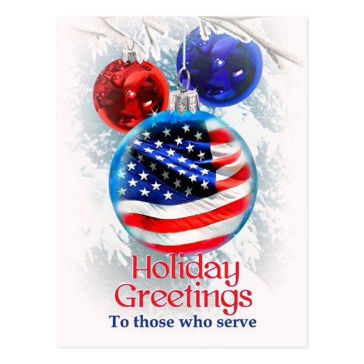 Holiday Greetings To Military Troops, Christmas Postcard | Zazzle